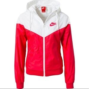 Women’s Red and White Nike Wind Breaker